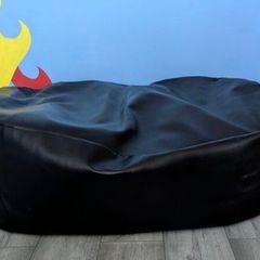 faux leather bean bag lounger black medium
