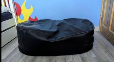 faux leather bean bag lounger black medium