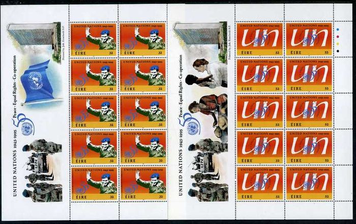1995 50th Anniversary of United Nations Commemorative Stamps Sheetlet Mint Never Hinged (MNH)