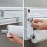 Kitchen Roll Dispenser, Wall-Mounted Film, Foil and Paper Holder, Easy-Install Cling Film Dispenser and Cutter, White, 38 x 26 x 7 cm Image 5