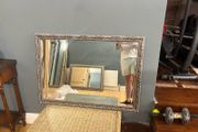 Living room silver coated wood mirror