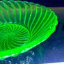 Uranium Green Vintage Glass Carnival Serving Bowl by Bagley UK Image 4