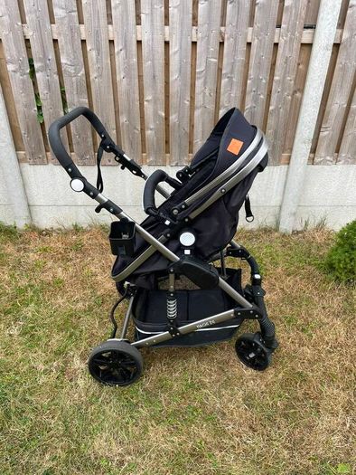 Magic ZC 3 in 1 Pushchair Pram Travel System, Baby Stroller 3 in 1 with Reversible Two Pushing Modes, Newborn Infant Carriage One-Click Folding, Toddler Buggy Aluminum Frame (739 Black)