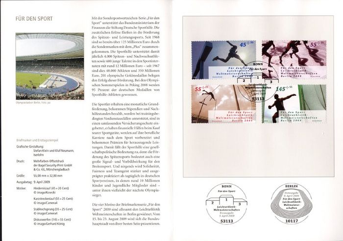 2009 Bundes Republic Deutschland (Germany) Federal Annual Stamp EFT Collection 2009 with 43 images of contents