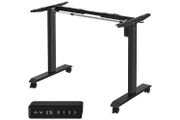 height-adjustable desk electric, table frame, desk stand, without table top, with hook, infinitely adjustable, memory function, steel, black