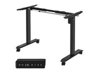 main image for ad height-adjustable desk electric, table frame, desk stand, without table top, with hook, infinitely adjustable, memory function, steel, black