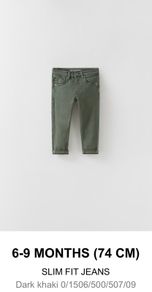 Zara baby boy slim fit jeans 6-9m