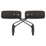 Rectangular Metal Motorcycle Mirrors - Black Image 4