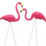 Set of 2 x Lawn Flamingos Garden Pond Ornament NEW Image 2