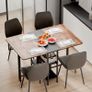 Drop Leaf Table with Storage Shelves Extendable for Small Spaces Kitchen Dining Room, 120 x 80 x 75 cm, Rustic Brown and Black Image 2
