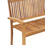 2-Seater Stacking Garden Bench 128.5 cm Solid Teak Wood Image 5