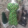 Vintage 60s 70s green Geometric print dress Image 4