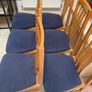 6 x Blue Padded Wooden Kitchen Dining Chairs - Can Deliver Image 2