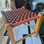 Vintage MidCentury  woven foot Stool Image 7