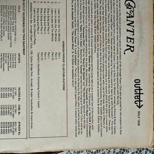 The Armagh Pipers Club, Song of the Chanter LP, Irish Folk Trad on Outlet