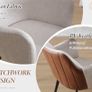 Set of 2 Kitchen Chairs PU Leather & Linen Beige | Modern Dining Chair with Metal Legs Image 5