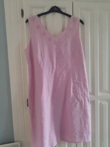Pink Linen Dress Fully Lines