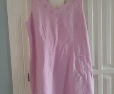 Pink Linen Dress Fully Lines