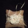Lace and burlap ring cushion / pillow Image 3