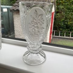 Vintage Kristal Zajecar Crystal Frosted Elegant Vase