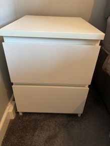 White 2 Drawer Bedside Locker