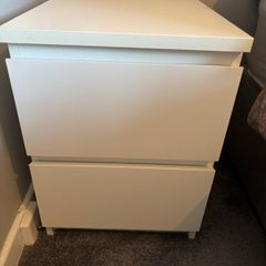 White 2 Drawer Bedside Locker