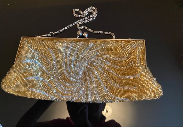 Gold Beaded Clutch