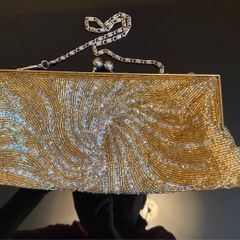 Gold Beaded Clutch