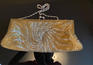 Gold Beaded Clutch