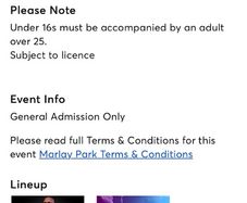 Pitbull Marley Park Standing Ticket 7th July