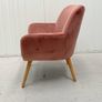 Dusky Pink Velour Chair Image 2