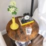 _Round Coffee Table, Sofa Table with Steel Frame, 50 x 50 x 57 cm, Robust, Easy Assembly, Table for Living Room, Bedroom, Industrial Design, Vintage Brown/Black Image 5