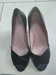 Office leather  black heels 5