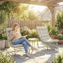 3-Piece Garden Set with 2 Lounge Chairs, Coffee Table and Cushions for Outdoor Patio Balcony Light Grey Image 4