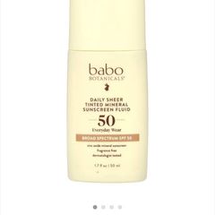Babo Botanicals tinted mineral sunscreen spf 50