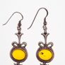 Natural Honeycomb Amber On Sterling Silver Earrings Image 6