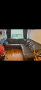 Real leather corner couch