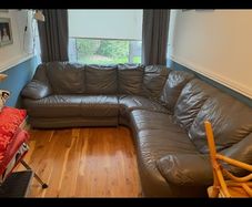 Real leather corner couch
