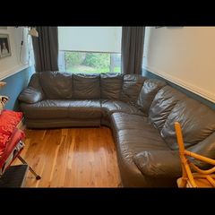 Real leather corner couch