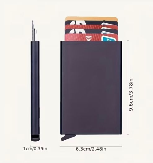 Aluminium credit card holder. Black / silver.