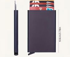 Aluminium credit card holder. Black / silver.