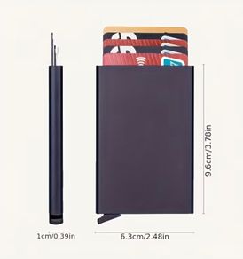 Aluminium credit card holder. Black / silver.