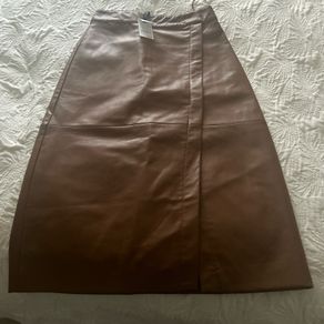 Primark The Edit Tan PVC Midi Skirt UK 10 BNWT