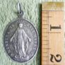 Antique Religious Large Sterling Silver Pendant. Saint Virgin Mary. Miraculous Medal. 9,8g Image 6
