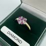 9ct gold natural ruby & diamond cluster ring Image 4