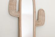 Boho Rattan Mirror Cactus Shape