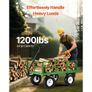 Steel Garden Cart 1200lbs Capacity Heavy Duty Wagon Cart 13in Tires Image 4