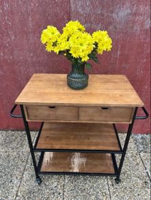 3-Tier Wooden Art Cart Storage Organiser