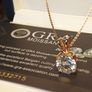 18kt Vermeil Hard Gold Plated Sterling Silver 3.5 carat Moissanite Solitaire Pendant and Chain Image 2