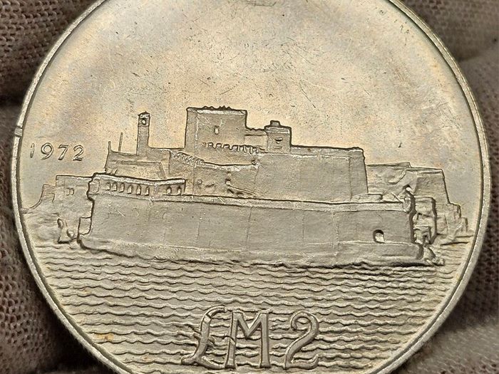 Malta 1972 Silver 2 Pounds Liri Beautiful Uncirculated